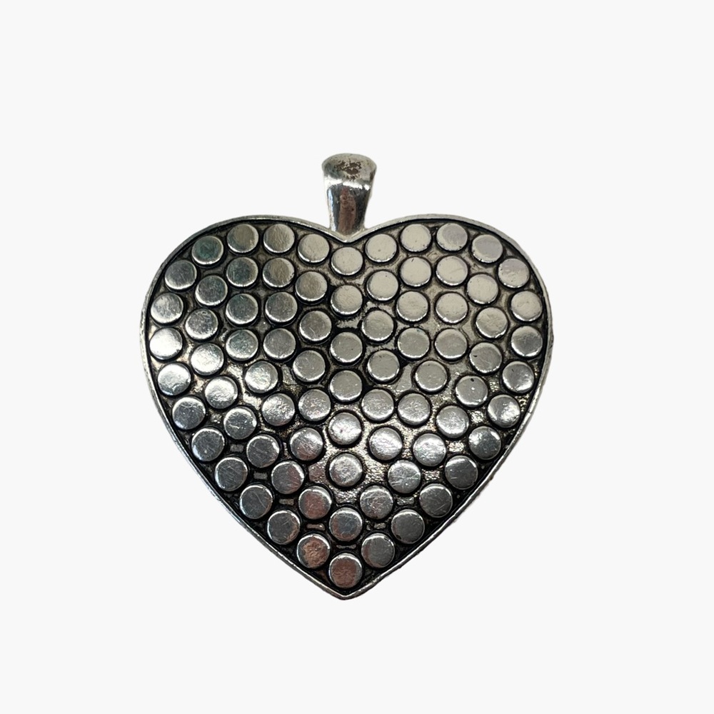 Silver Dotted Heart Pendant